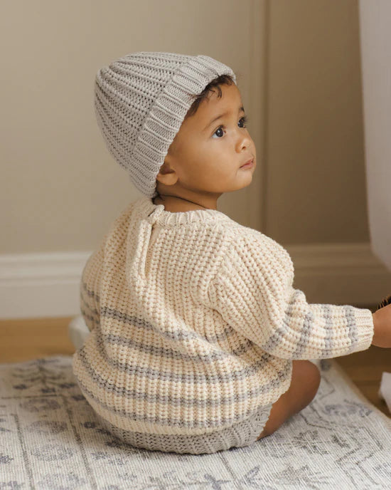 REX SWEATER || FOG STRIPE | Quincy Mae