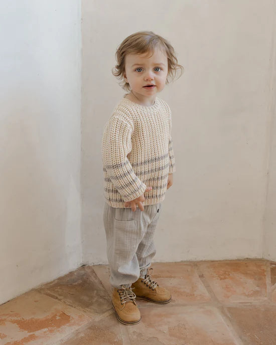 REX SWEATER || FOG STRIPE | Quincy Mae