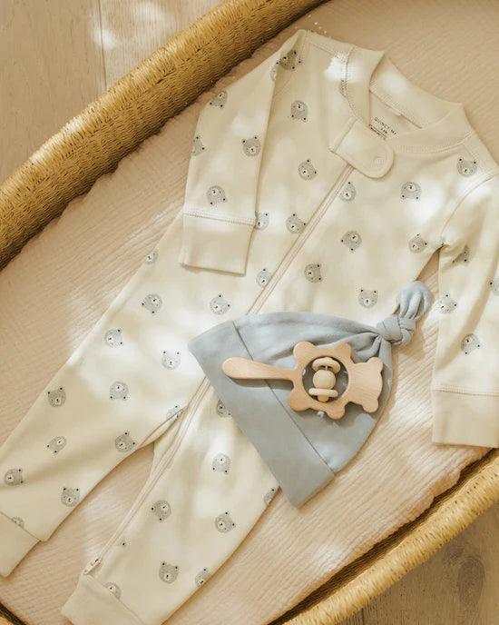ZIP LONG SLEEVE SLEEPER || BEARS | Quincy Mae