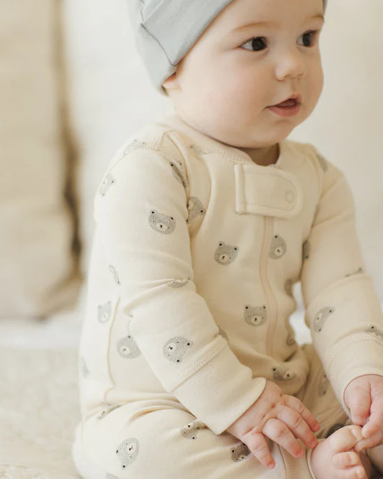 ZIP LONG SLEEVE SLEEPER || BEARS | Quincy Mae