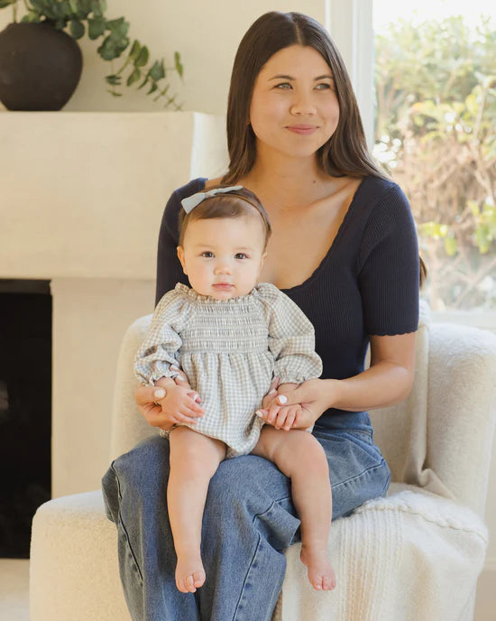 EDEN ROMPER || BLUE GINGHAM | Quincy Mae