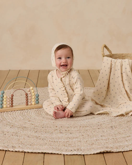 POINTELLE BABY BLANKET || BLUE DITSY | Quincy Mae