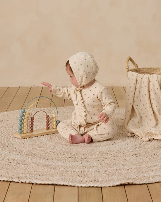 POINTELLE BABY BLANKET || BLUE DITSY | Quincy Mae