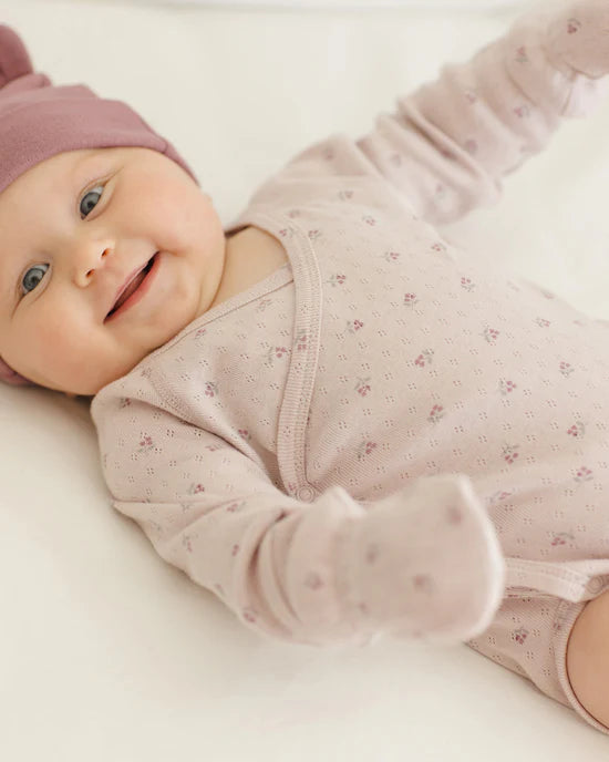 SIDE SNAP BODYSUIT || LILAC DITSY | Quincy Mae