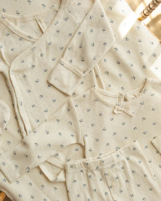 POINTELLE BABY BLANKET || BLUE DITSY | Quincy Mae