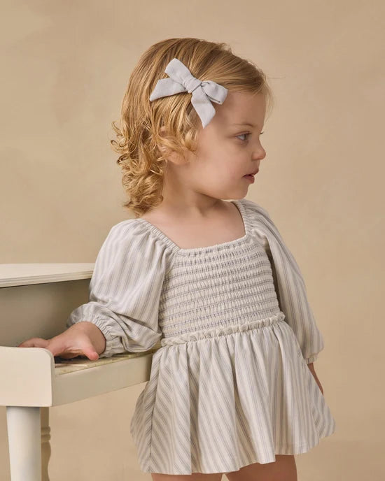 Bow Clip Set Of 3 Cloud, Blue Gingham, Dusty Rose | Quincy Mae
