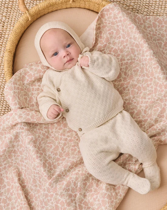 KNIT WRAP TOP + PANT SET NATURAL - NATURAL | Quincy Mae