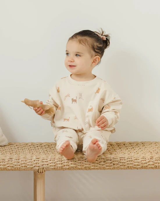 Relaxed Sweatshirt || Cats - NATURAL | Quincy Mae