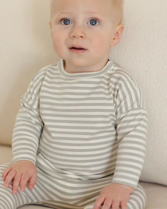 Long Sleeve Tee || Sage Stripe - SAGE | Quincy Mae
