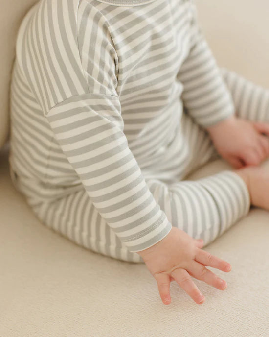 Drawstring Pant || Sage Stripe - SAGE | Quincy Mae