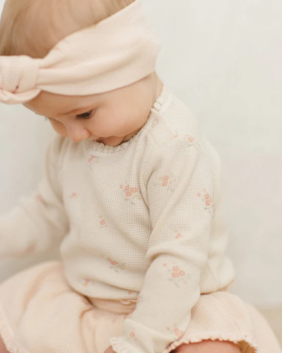 Waffle Long Sleeve Bodysuit || Vintage Rose | Quincy Mae