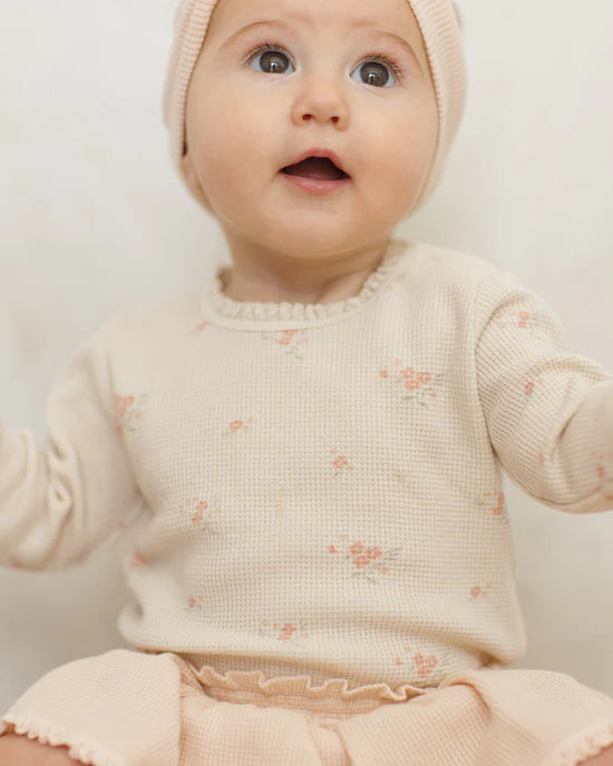 Waffle Long Sleeve Bodysuit || Vintage Rose | Quincy Mae
