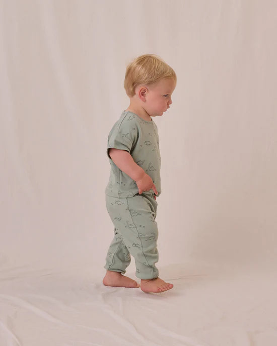Jersey Tee + Pant Set || Dino - SAGE | Quincy Mae