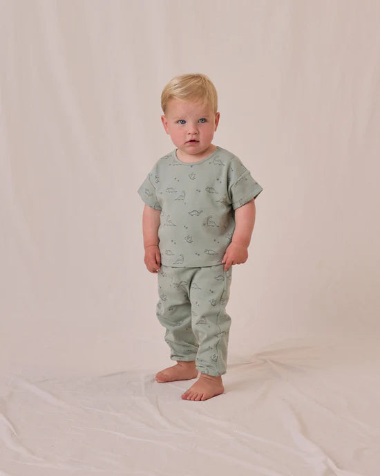 Jersey Tee + Pant Set || Dino - SAGE | Quincy Mae