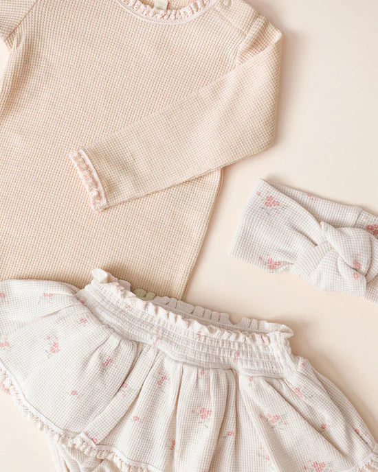 Waffle Long Sleeve Bodysuit || Antique - ANTIQUE | Quincy Mae