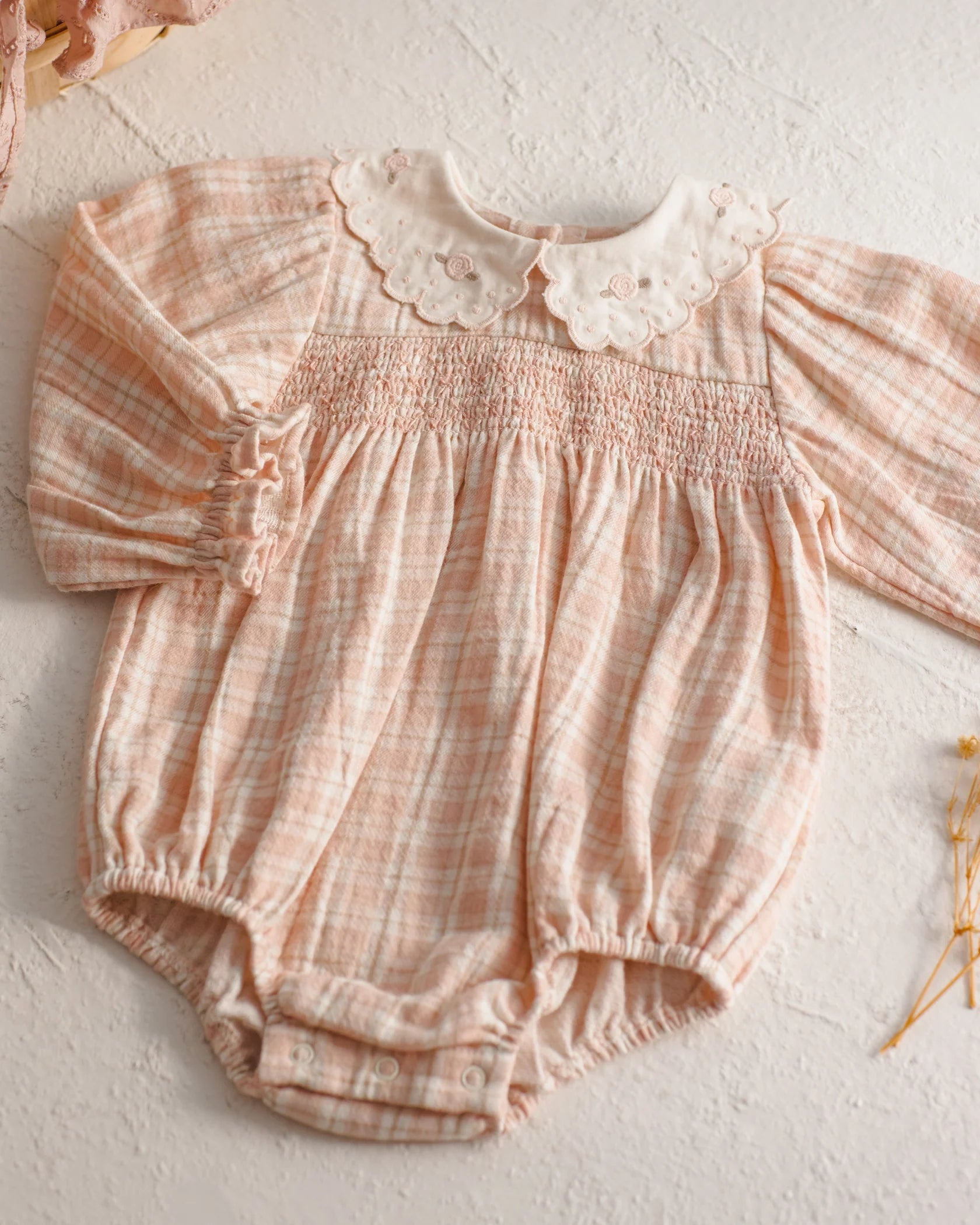 Callie Romper - Pink Plaid - Pink | Quincy Mae