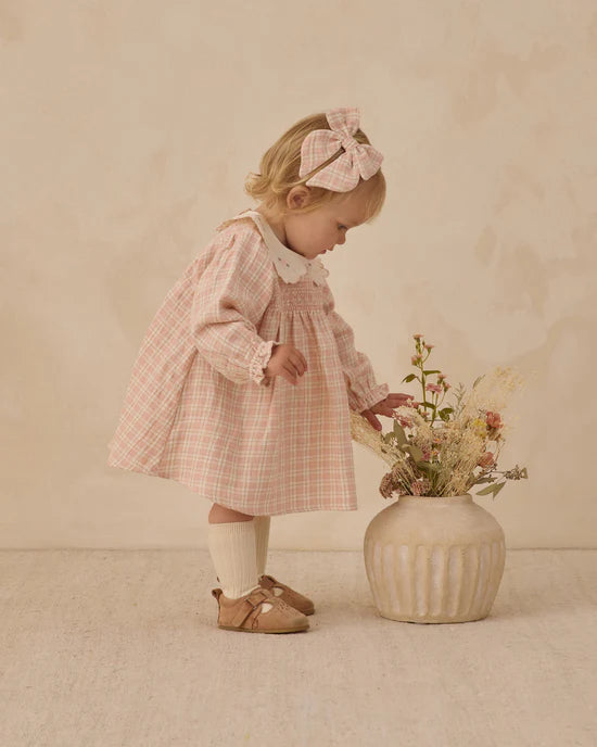 Bow - Pink Plaid - Pink | Quincy Mae