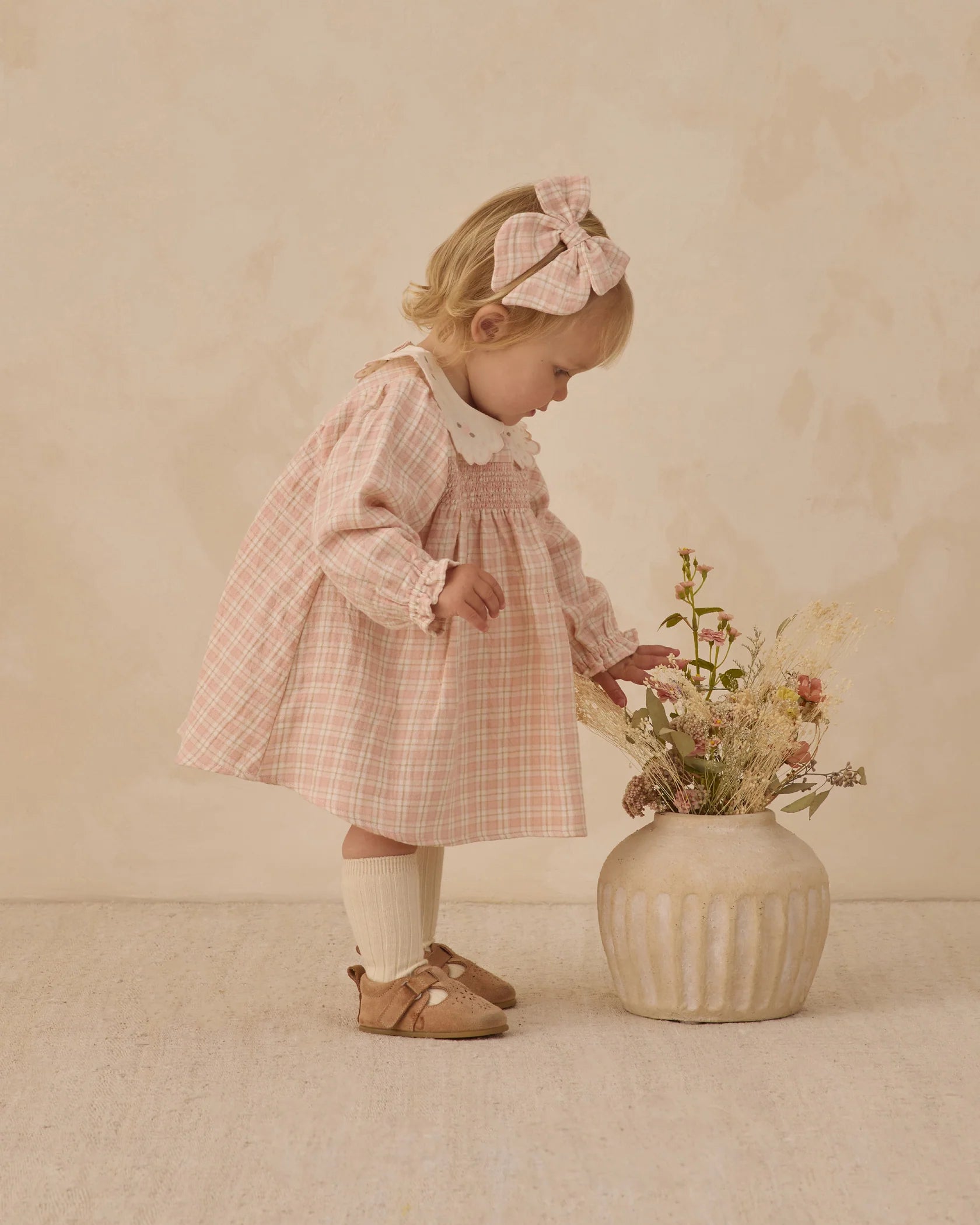 Callie Dress - Pink Plaid - Pink | Quincy Mae