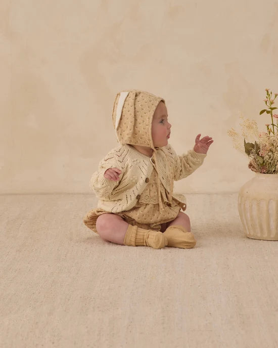 KNIT CARDIGAN NATURAL - NATURAL | Quincy Mae