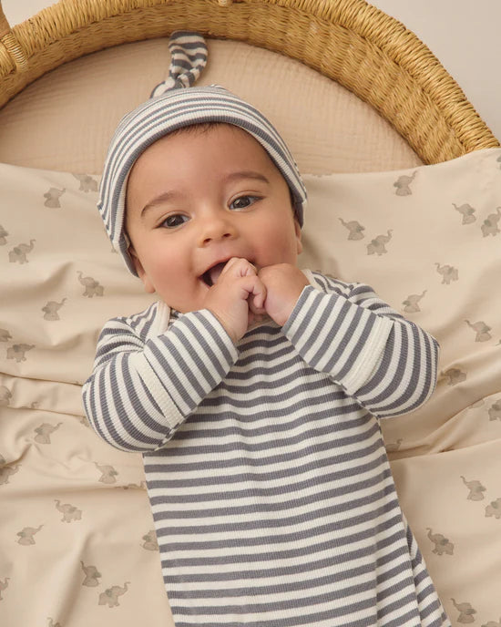 Bamboo Swaddle || Elephants - Natural | Quincy Mae