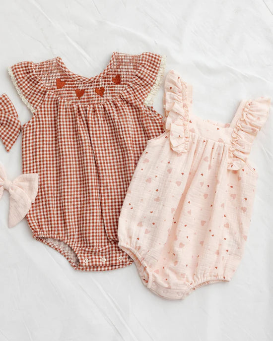 Lenore Romper || Red Gingham | Quincy Mae