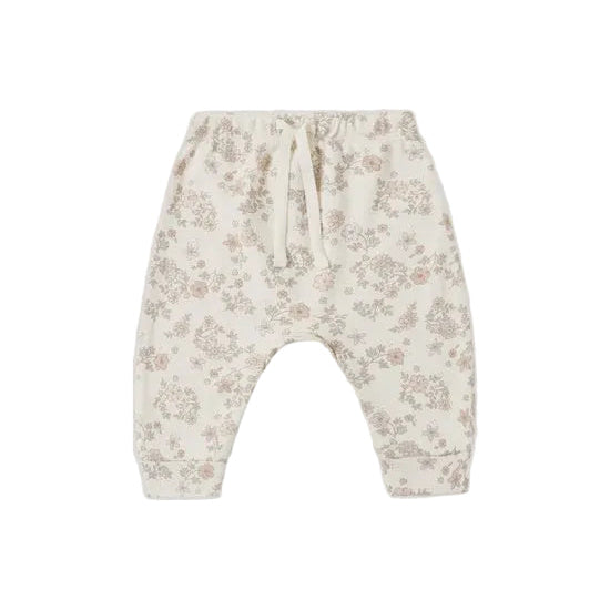 DRAWSTRING PANT FLORAL VINE - NATURAL | Quincy Mae