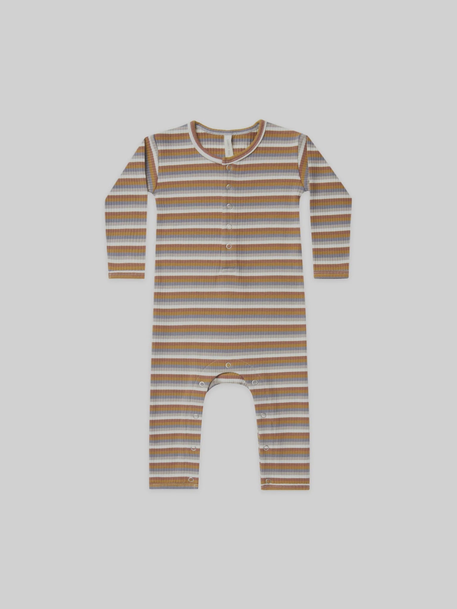 Organic Ribbed Baby Jumpsuit - Multi-Stripe | Quincy Mae