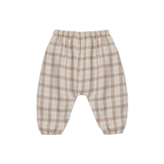 WOVEN PANT RUSTIC PLAID - ALMOND | Quincy Mae