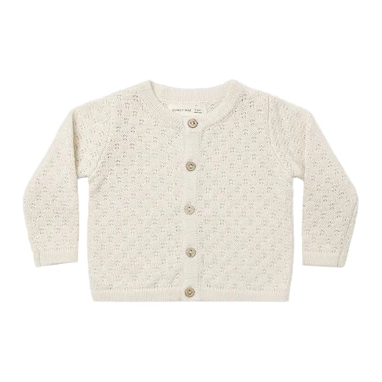 KNIT CARDIGAN NATURAL - NATURAL | Quincy Mae