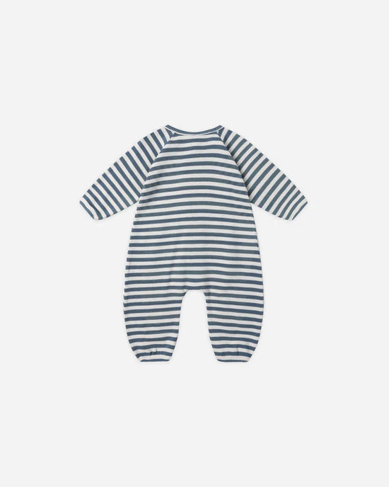 WAFFLE LONG SLEEVE JUMPSUIT || OCEAN STRIPE | Quincy Mae