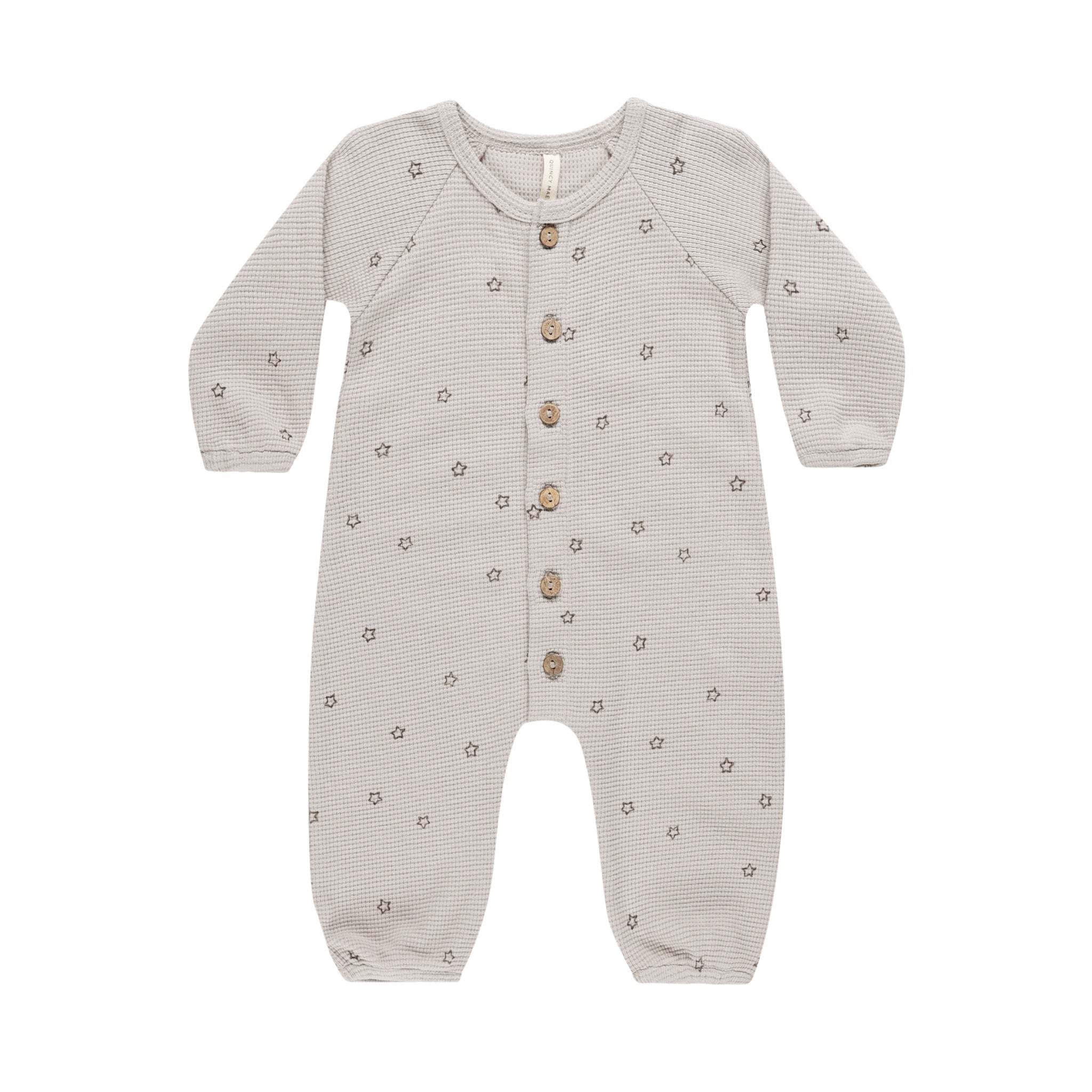 WAFFLE LONG SLEEVE JUMPSUIT || STARS | Quincy Mae