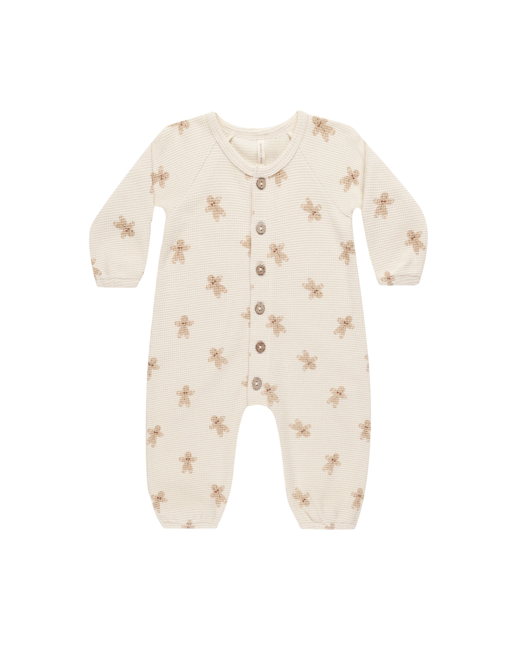 WAFFLE LONG SLEEVE JUMPSUIT  || GINGERBREAD |  Quincy Mae