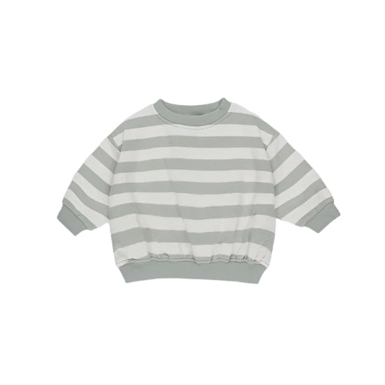Relaxed Sweatshirt || Sage Stripe - SAGE | Quincy Mae