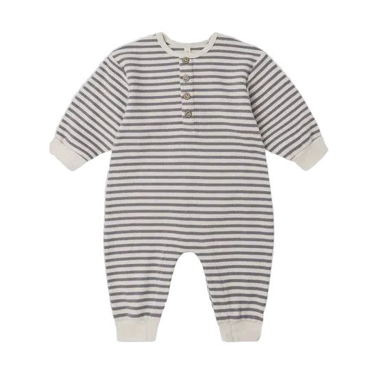 RELAXED JUMPSUIT SLATE STRIPE - SLATE | Quincy Mae