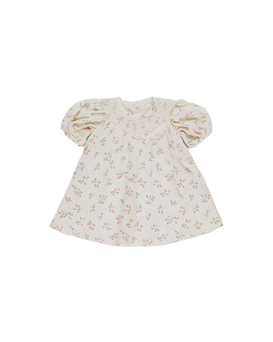 Carina Dress || Strawberries - IVORY | Quincy Mae