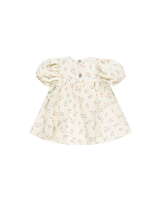 Carina Dress || Strawberries - IVORY | Quincy Mae