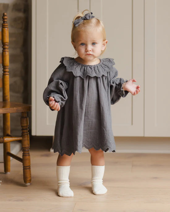 LONG SLEEVE ISLA DRESS || INDIGO | Quincy Mae