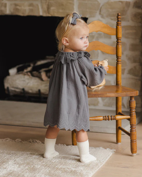 LONG SLEEVE ISLA DRESS || INDIGO | Quincy Mae