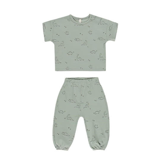 Jersey Tee + Pant Set || Dino - SAGE | Quincy Mae