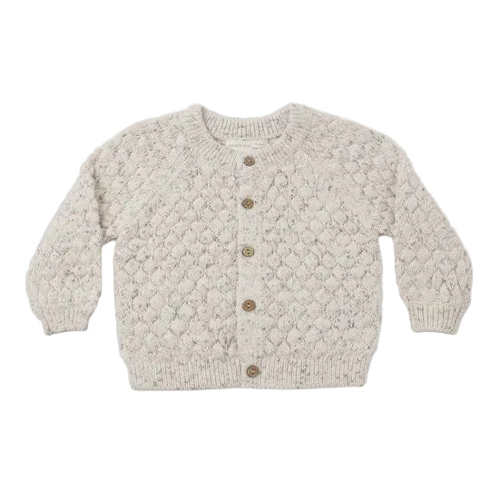 BUBBLE KNIT CARDIGAN NATURAL CONFETTI - NATURAL | Quincy Mae
