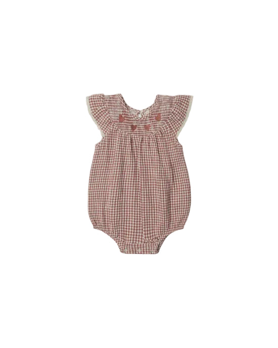Lenore Romper || Red Gingham | Quincy Mae