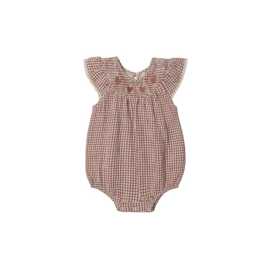 Lenore Romper || Red Gingham | Quincy Mae