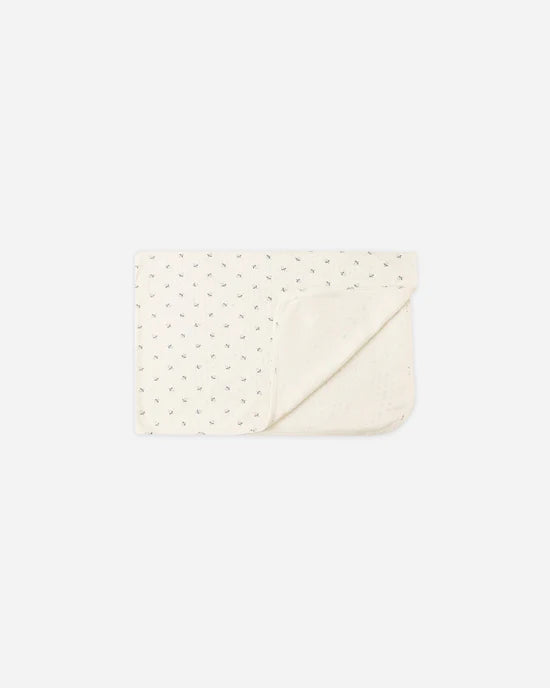 POINTELLE BABY BLANKET || BLUE DITSY | Quincy Mae