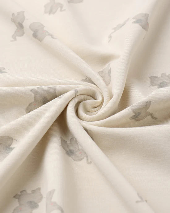 Bamboo Swaddle || Elephants - Natural | Quincy Mae