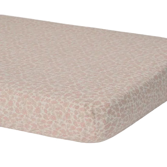 WOVEN CRIB SHEET PINK BLOSSOM - IVORY | Quincy Mae
