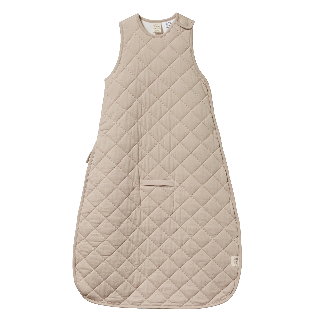 QUILTED COTTON & MERINO DUVET SLEEPING BAG - Feather | Nature Baby