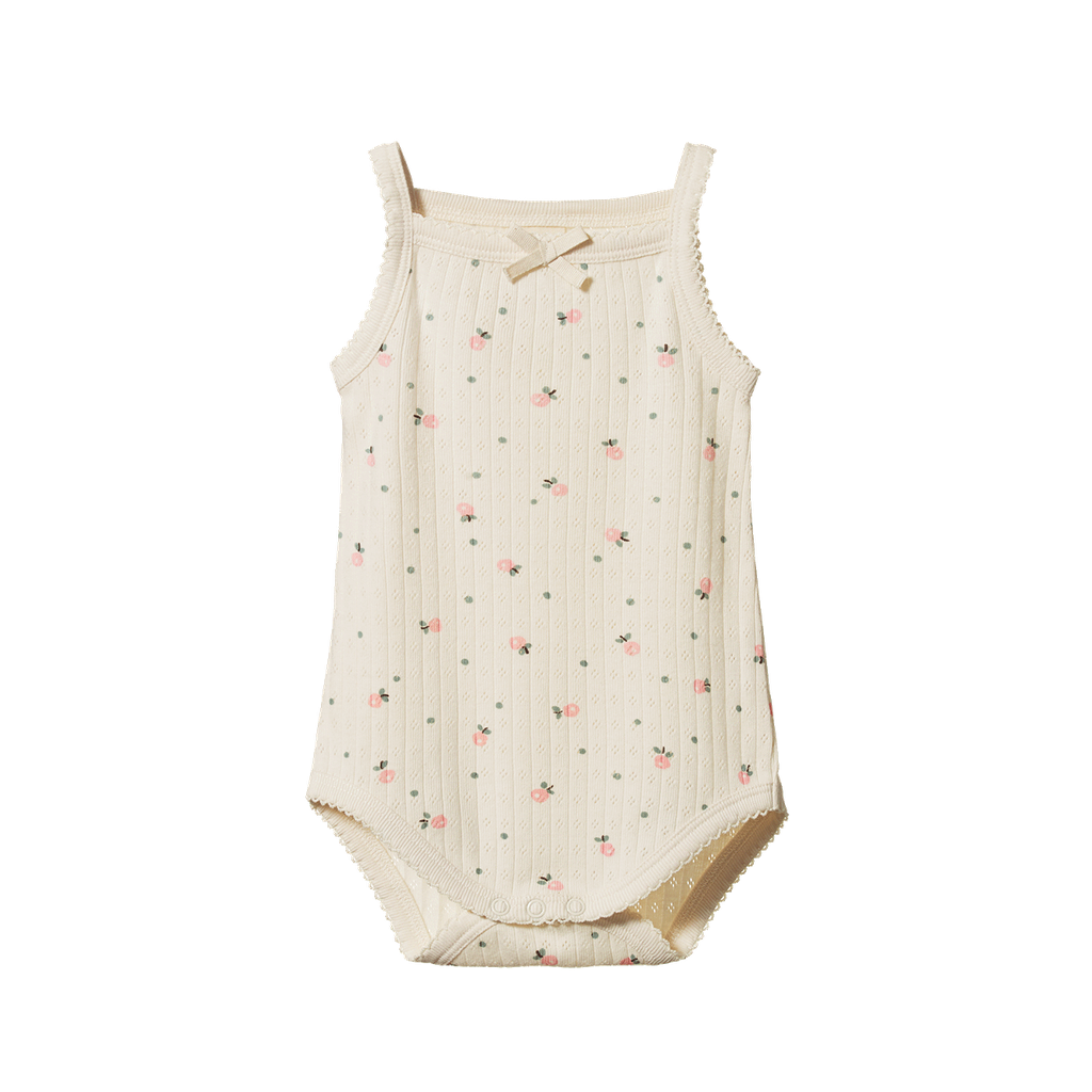 CAMISOLE BODYSUIT POINTELLE - Posey Blossom Print | Nature Baby