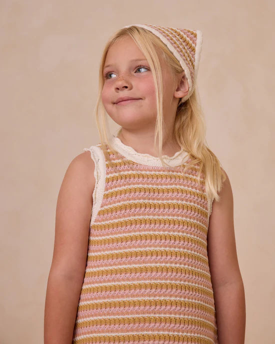 Crochet Tank Mini Dress || Pink Stripe - PINK | Rylee + Cru