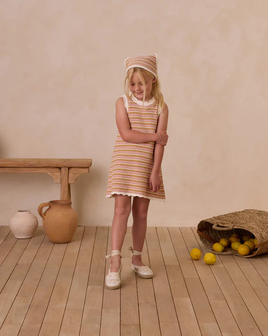 Crochet Tank Mini Dress || Pink Stripe - PINK | Rylee + Cru