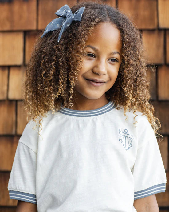 Bow - Ditsy - Marine | Rylee + Cru